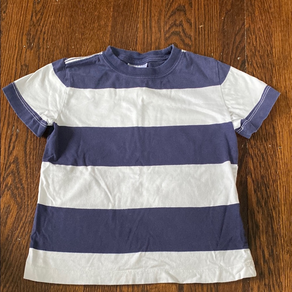 Hanna Andersson Navy and White Striped Kids T-Shirt
